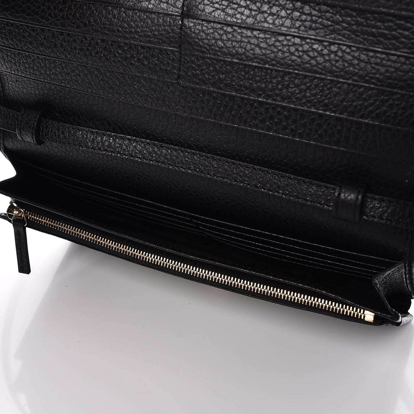 Dollar Calfskin Mini Swing Wallet Bag Black