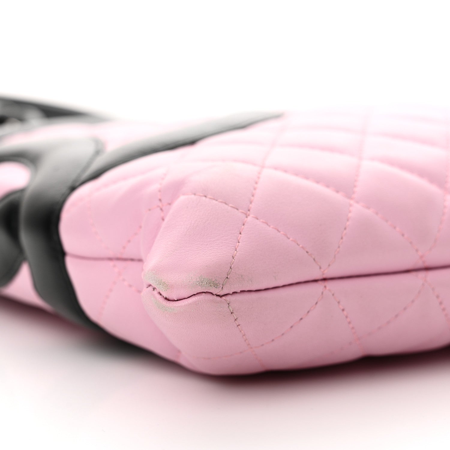 Chanel Calfskin Quilted Cambon Flat Tote Pink Black 9 of 14