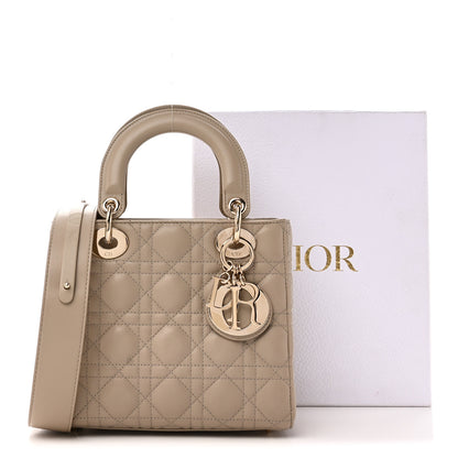 Christian Dior Lambskin Cannage Small My ABCDior Lady Dior Hazelnut 10 of 10