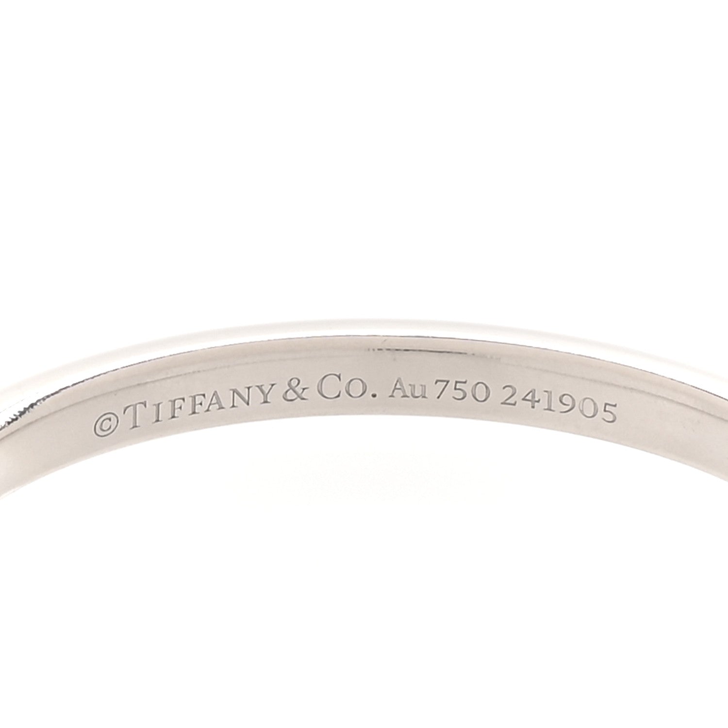 Tiffany 18K White Gold Lock Narrow Bangle Bracelet 5 of 6