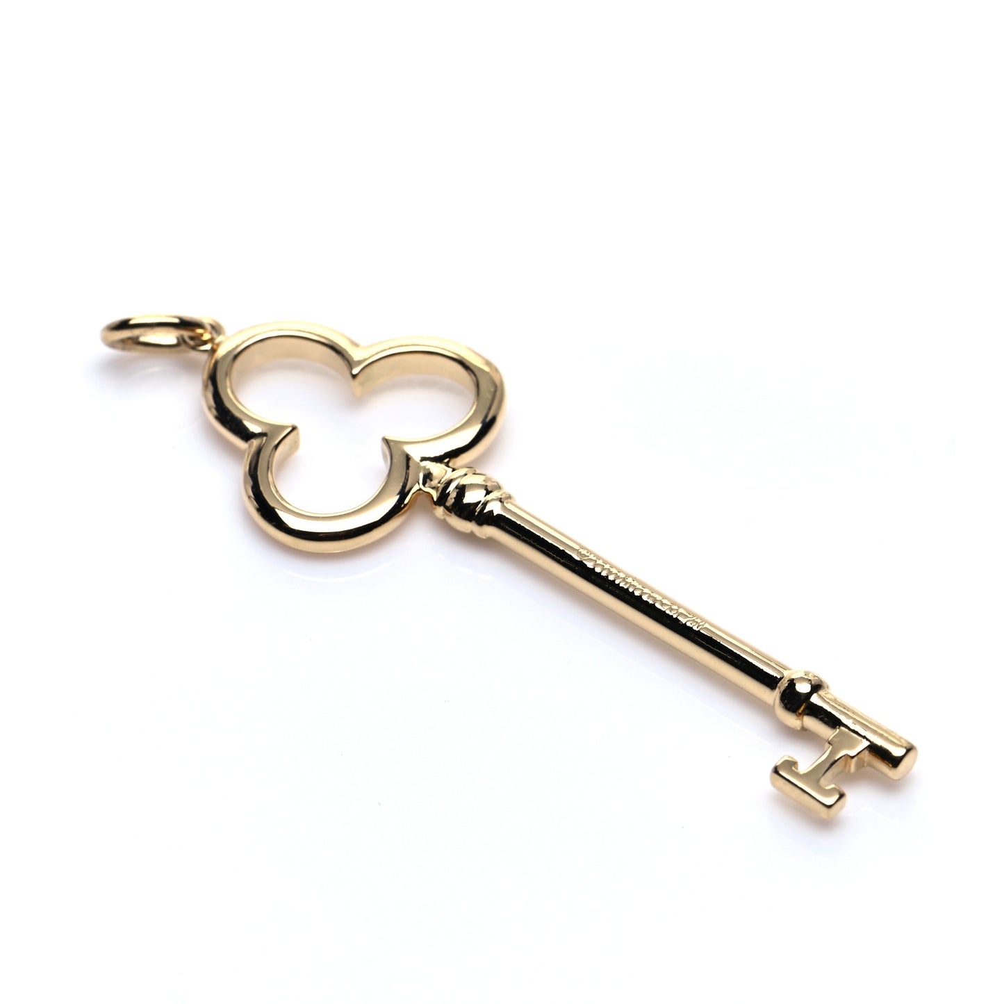 18K Yellow Gold Trefoil Key Pendant