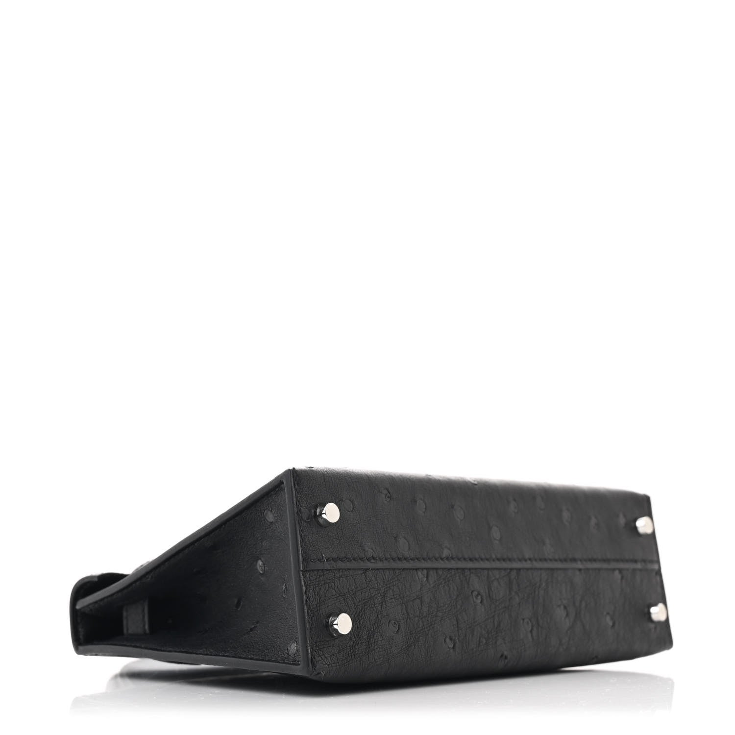 Hermes Ostrich Kelly Sellier Mini 20 Black 4 of 11
