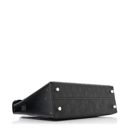 Hermes Ostrich Kelly Sellier Mini 20 Black 4 of 11