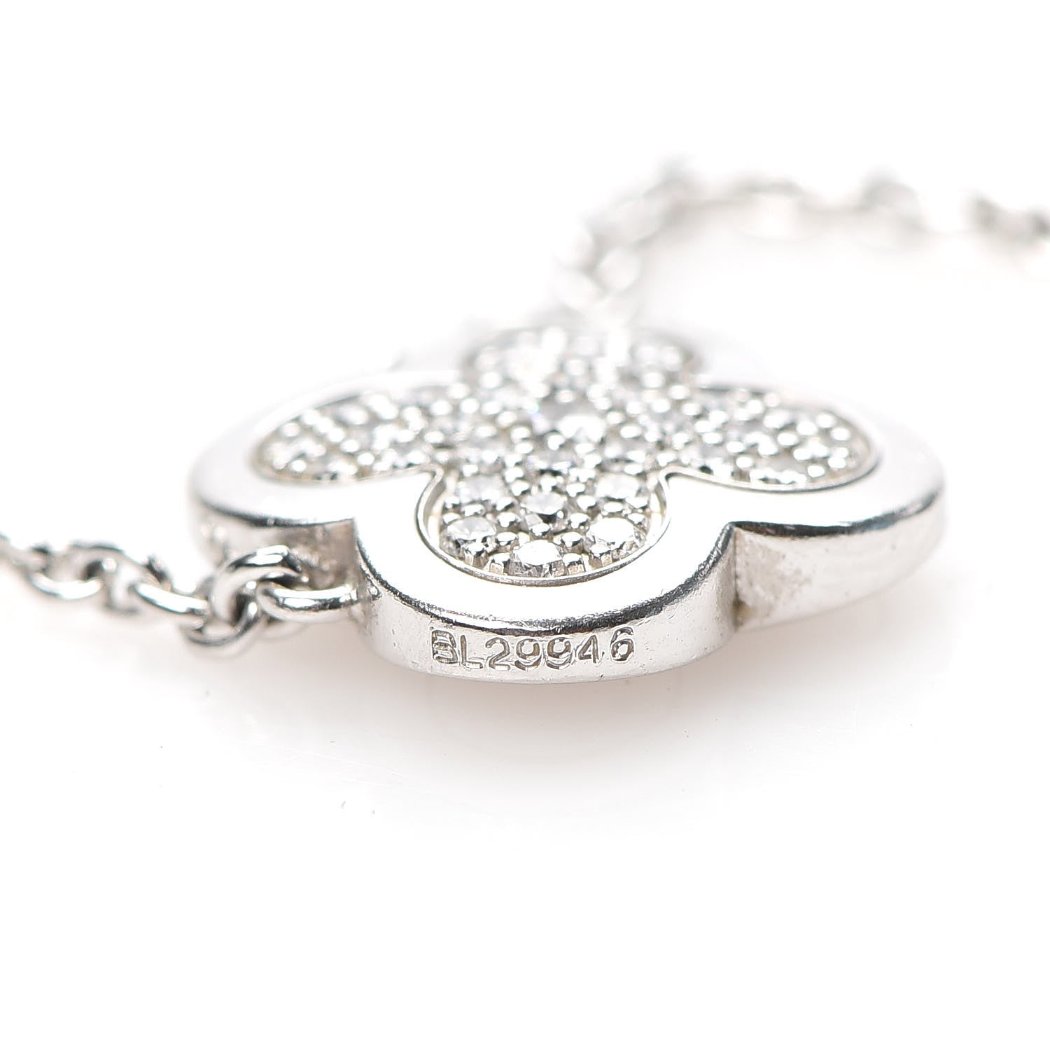 Van Cleef & Arpels 18K White Gold Diamond Pure Alhambra Pendant Necklace 6 of 6