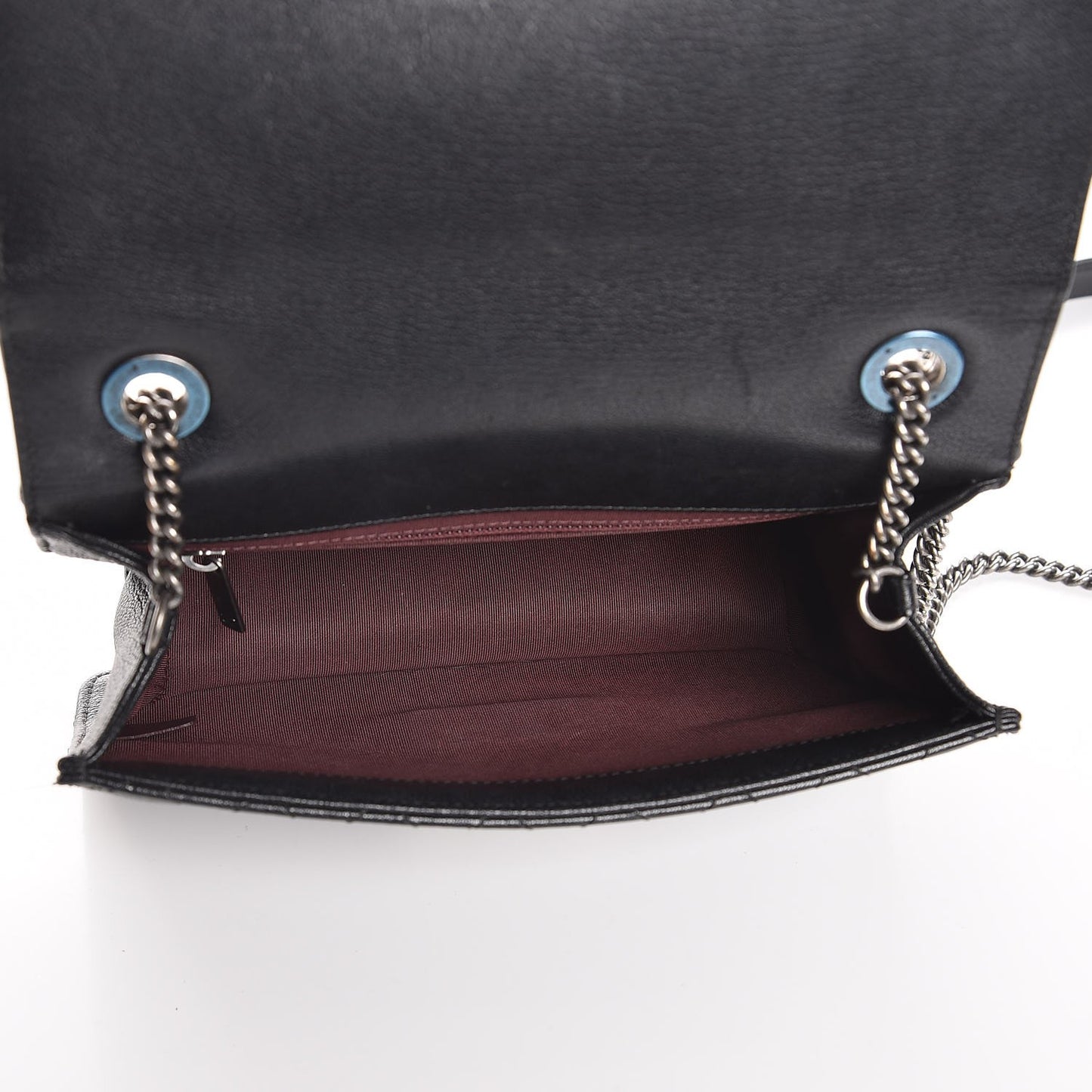 Goatskin Quilted Small CC University Top Handle Flap Black