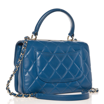 Chanel Lambskin Quilted Small Trendy CC Flap Dual Handle Bag Blue 3 of 14