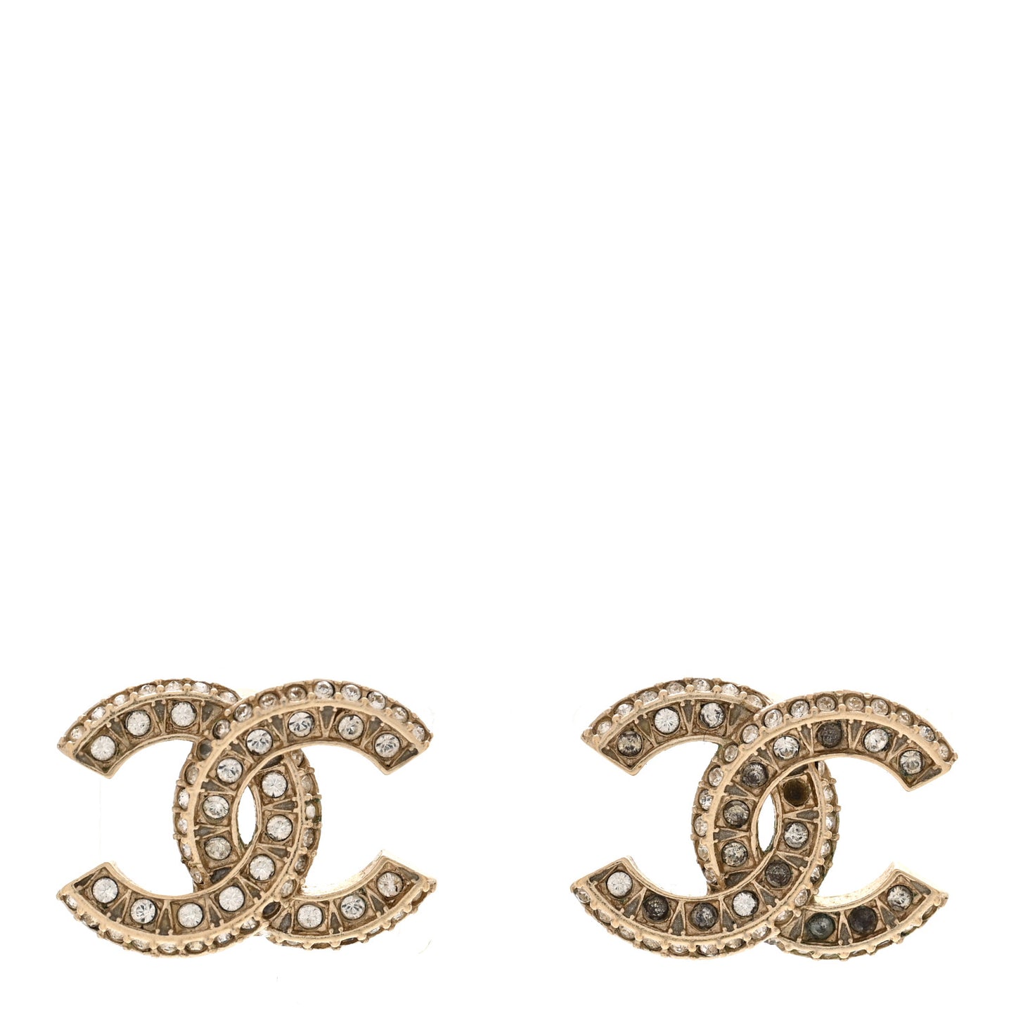 Crystal Timeless CC Earrings Light Gold
