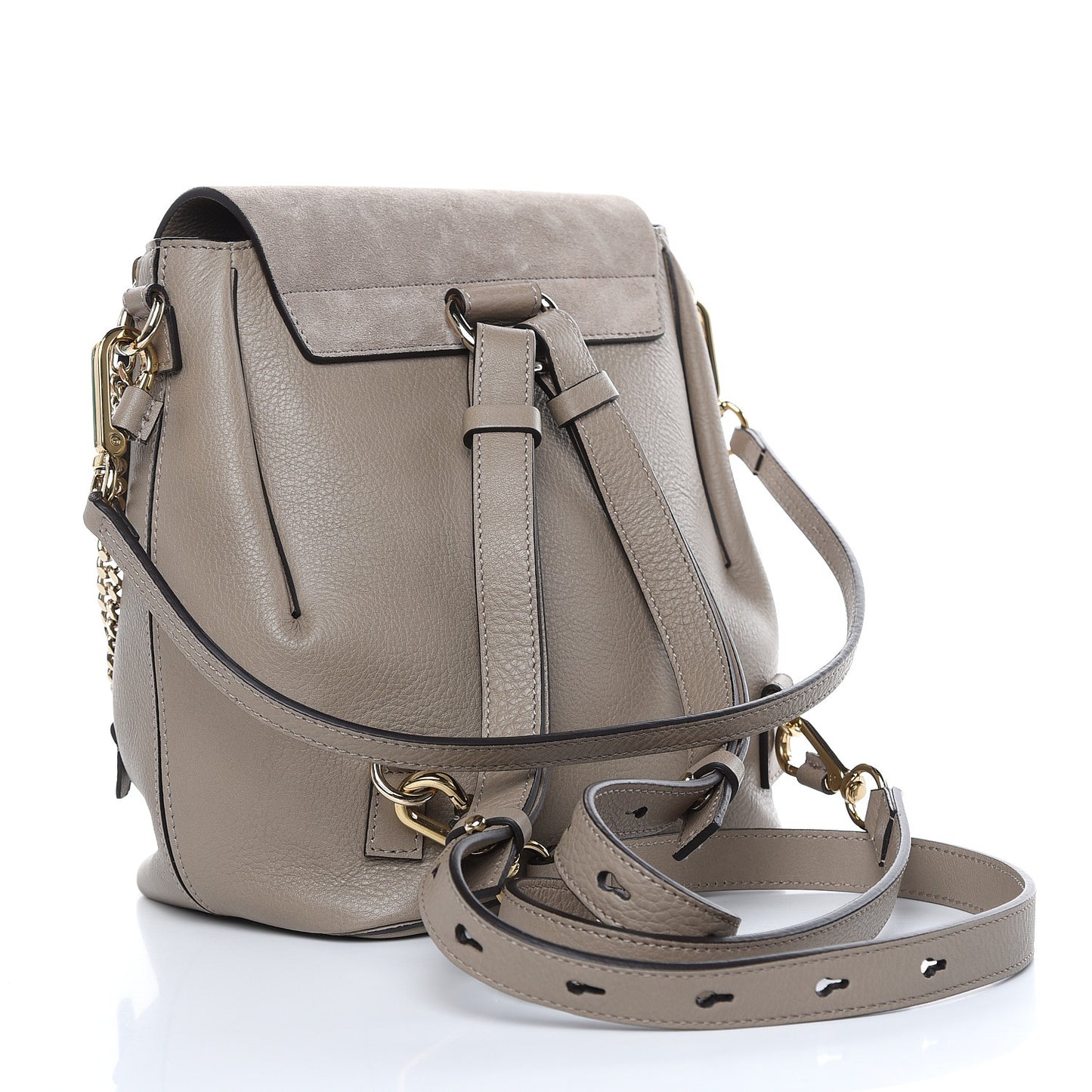 Suede Calfskin Medium Faye Backpack Motty Grey