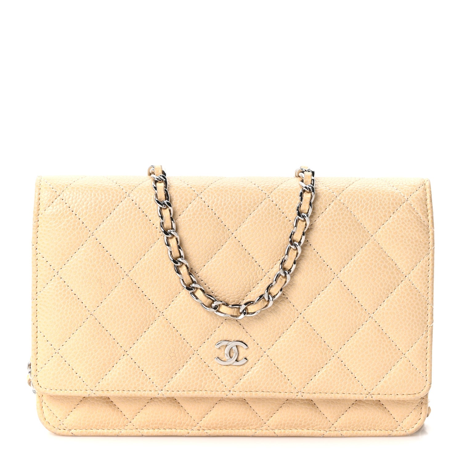 Chanel Caviar Quilted Wallet on Chain WOC Beige Clair 1 of 10