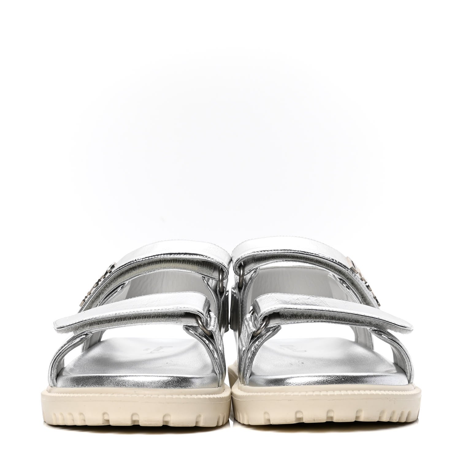 Christian Dior Metallic Dioract Sandals 36 Silver 2 of 5