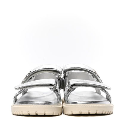Christian Dior Metallic Dioract Sandals 36 Silver 2 of 5
