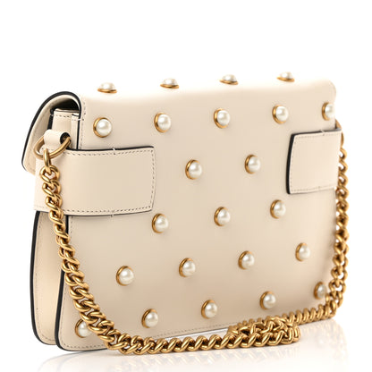 Gucci Nappa Pearl Studded Mini Queen Margaret Broadway Shoulder Bag Mystic White 3 of 14