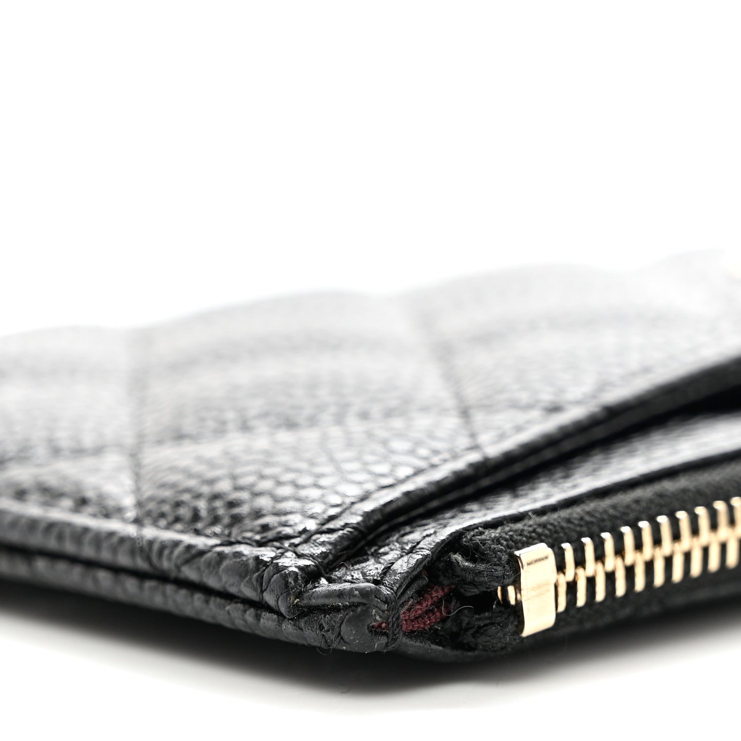 Caviar Quilted Classic Zip Pouch Black
