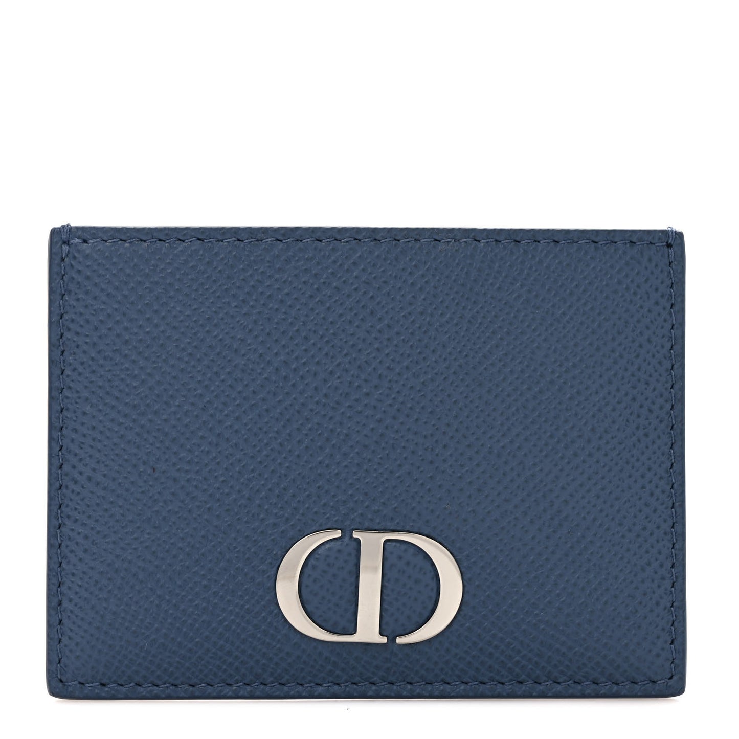 Grained Calfskin 30 Montaigne Card Holder Blue