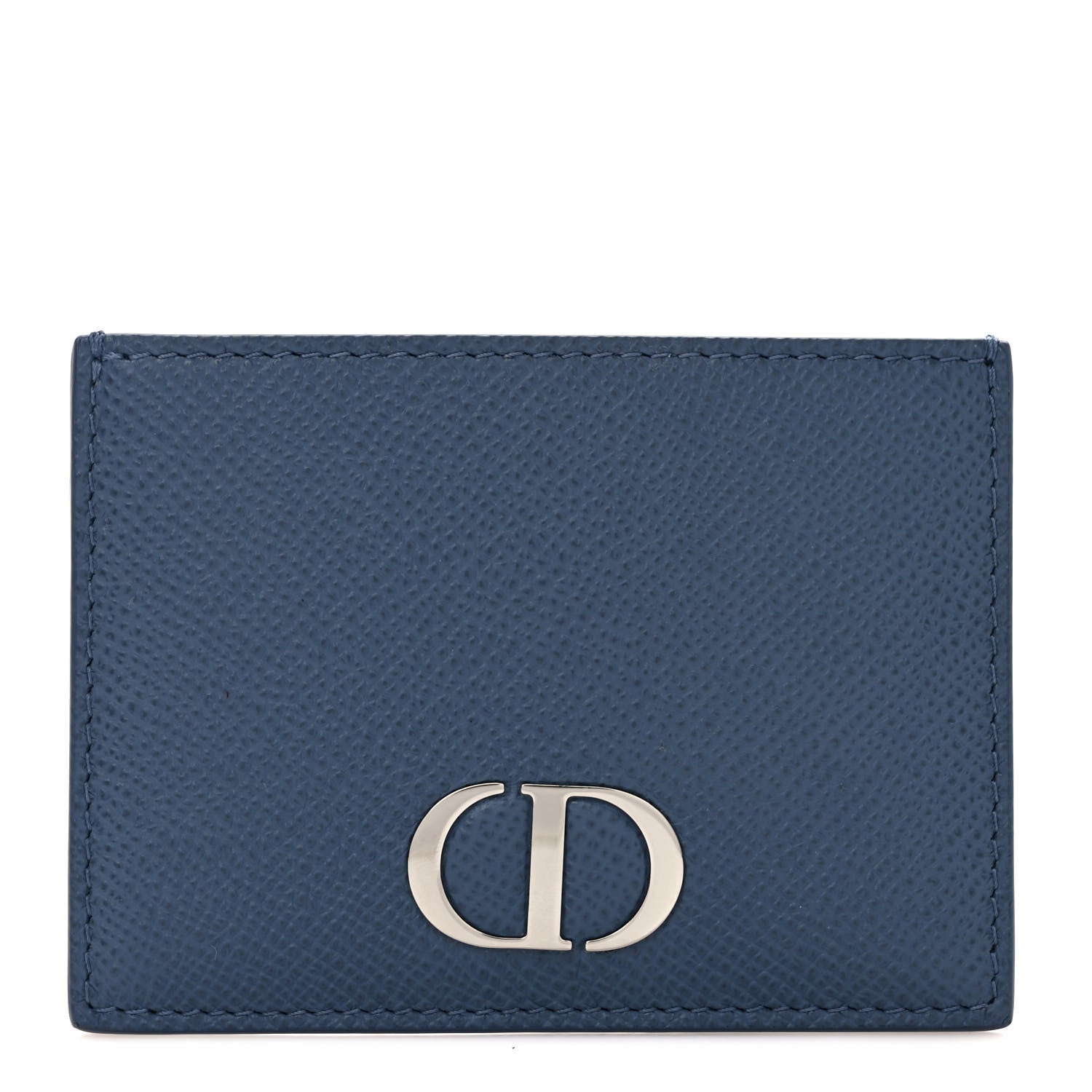 Christian Dior Grained Calfskin 30 Montaigne Card Holder Blue 1 of 6