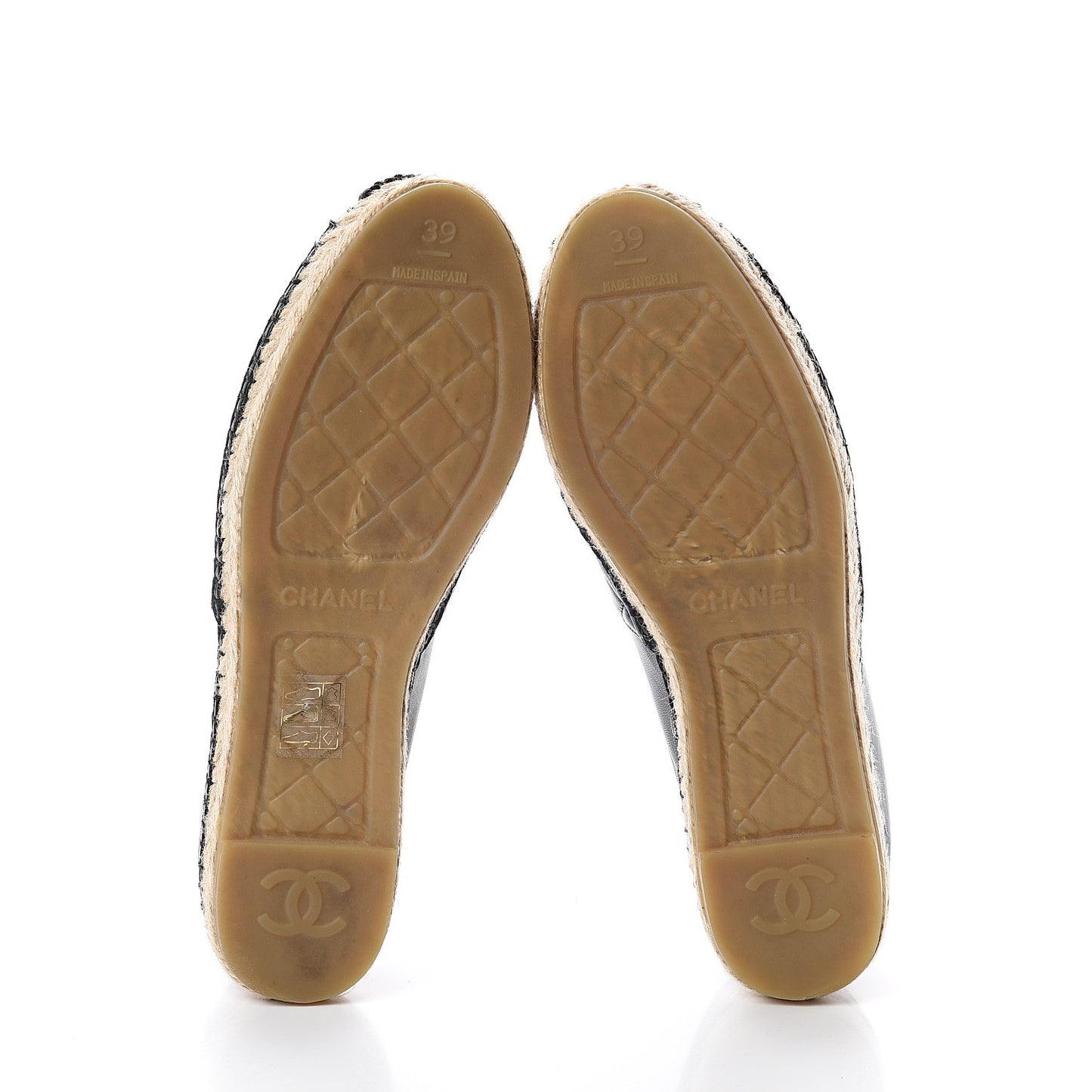 Lambskin Quilted CC Espadrilles 39 Black
