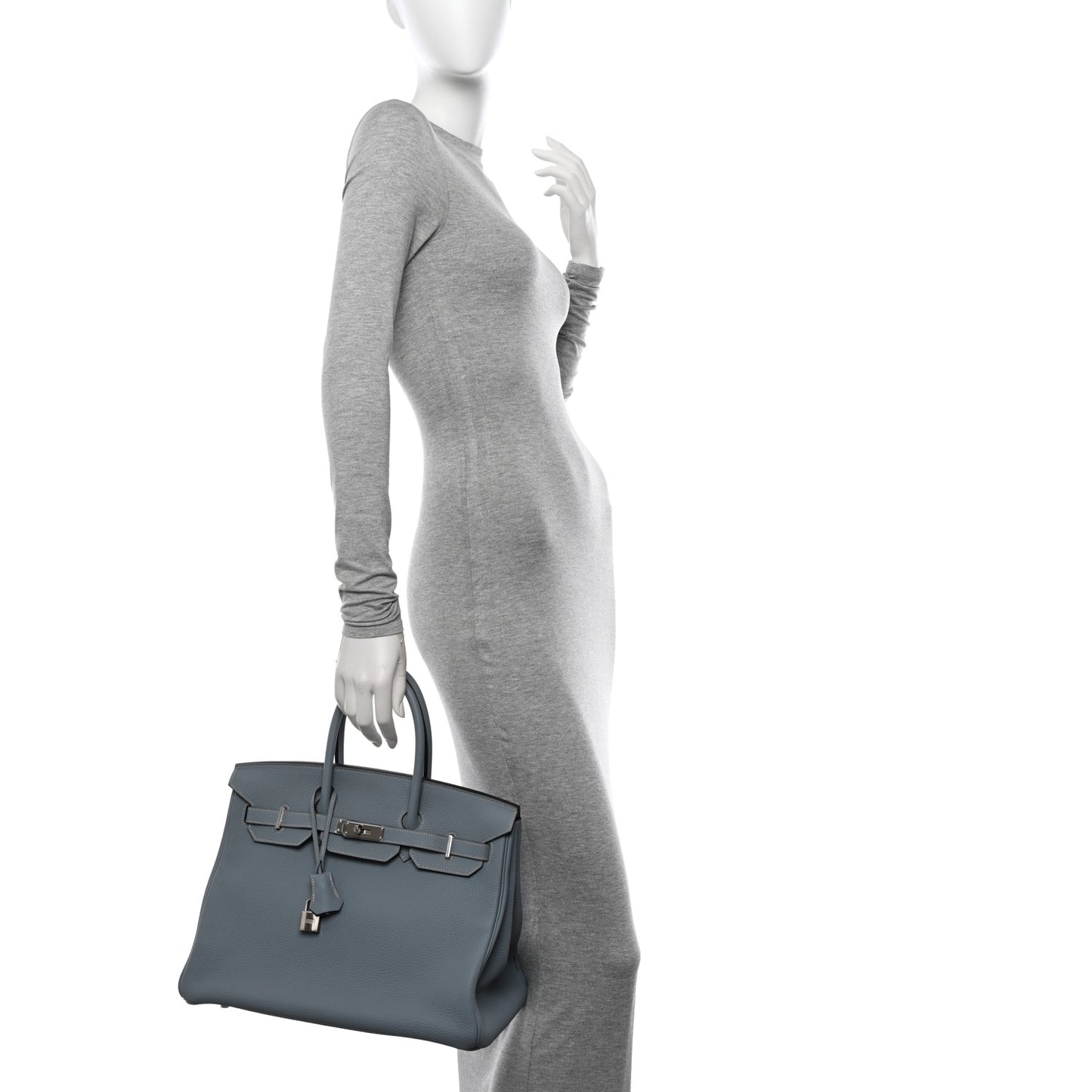 Togo Birkin 35 Bleu Lin