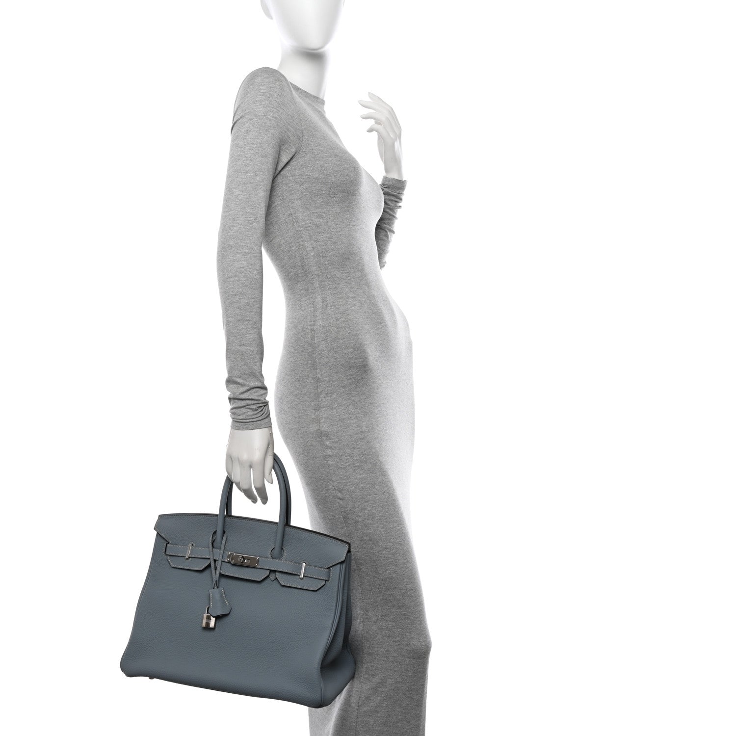 Hermes Togo Birkin 35 Bleu Lin 2 of 15