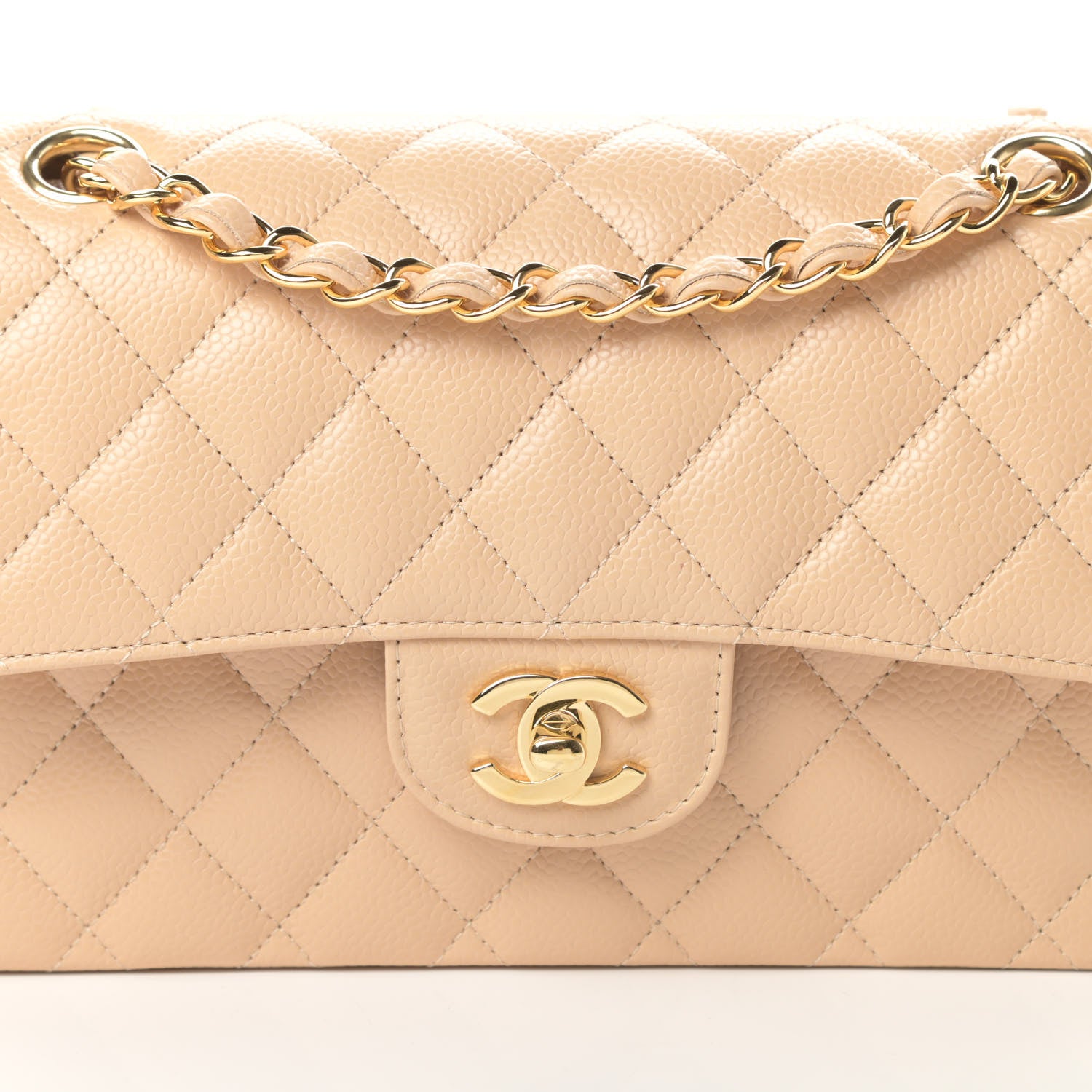 Chanel Caviar Quilted Small Double Flap Beige 8 of 10