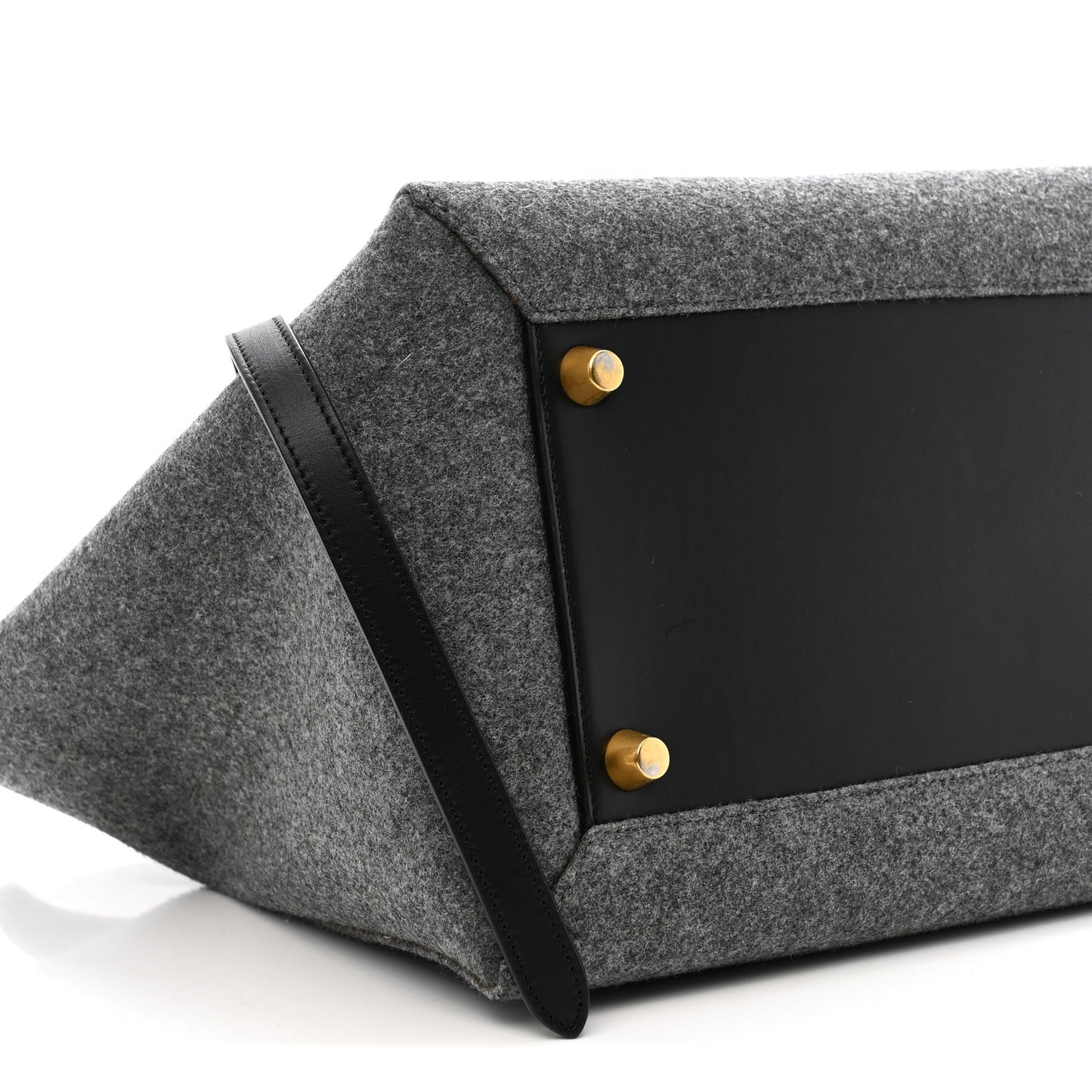 Felt Smooth Calfskin Mini Belt Bag Grey
