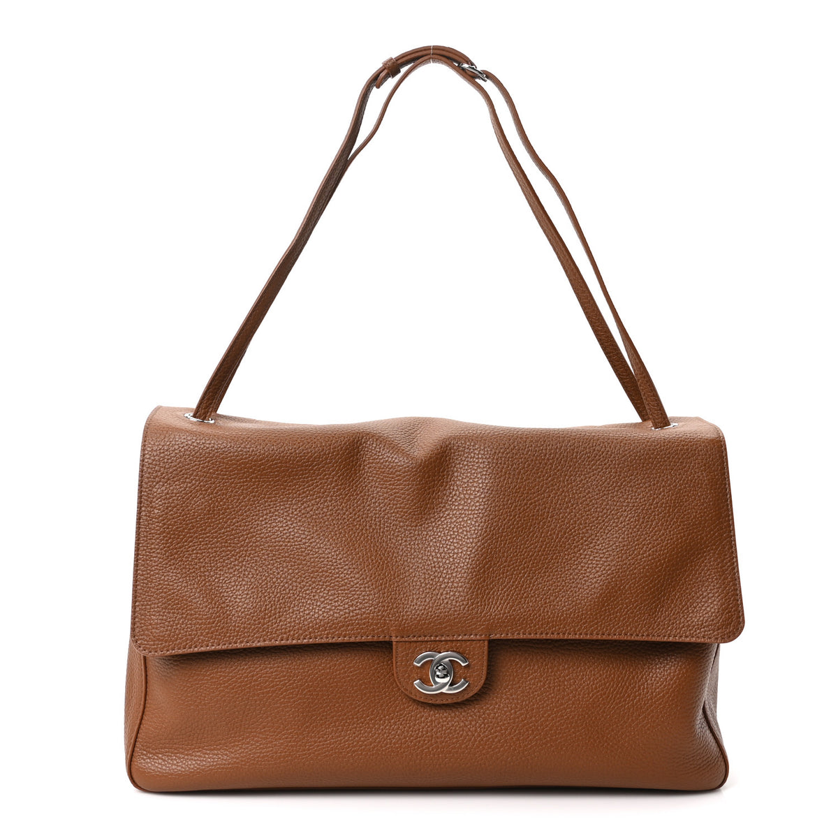 Grained Calfskin Souplissimo Maxi Flap Camel