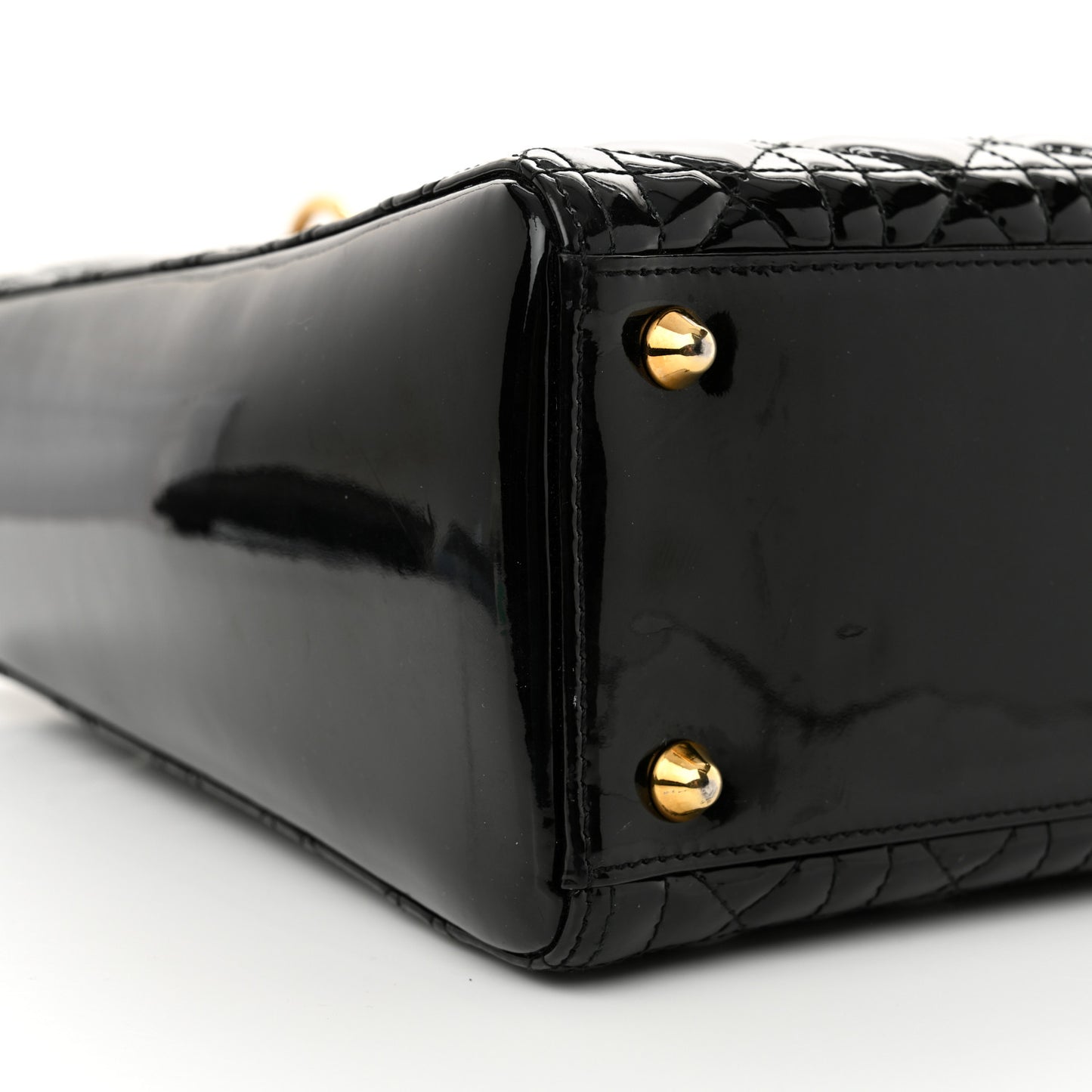 Patent Cannage Large Lady Dior Black