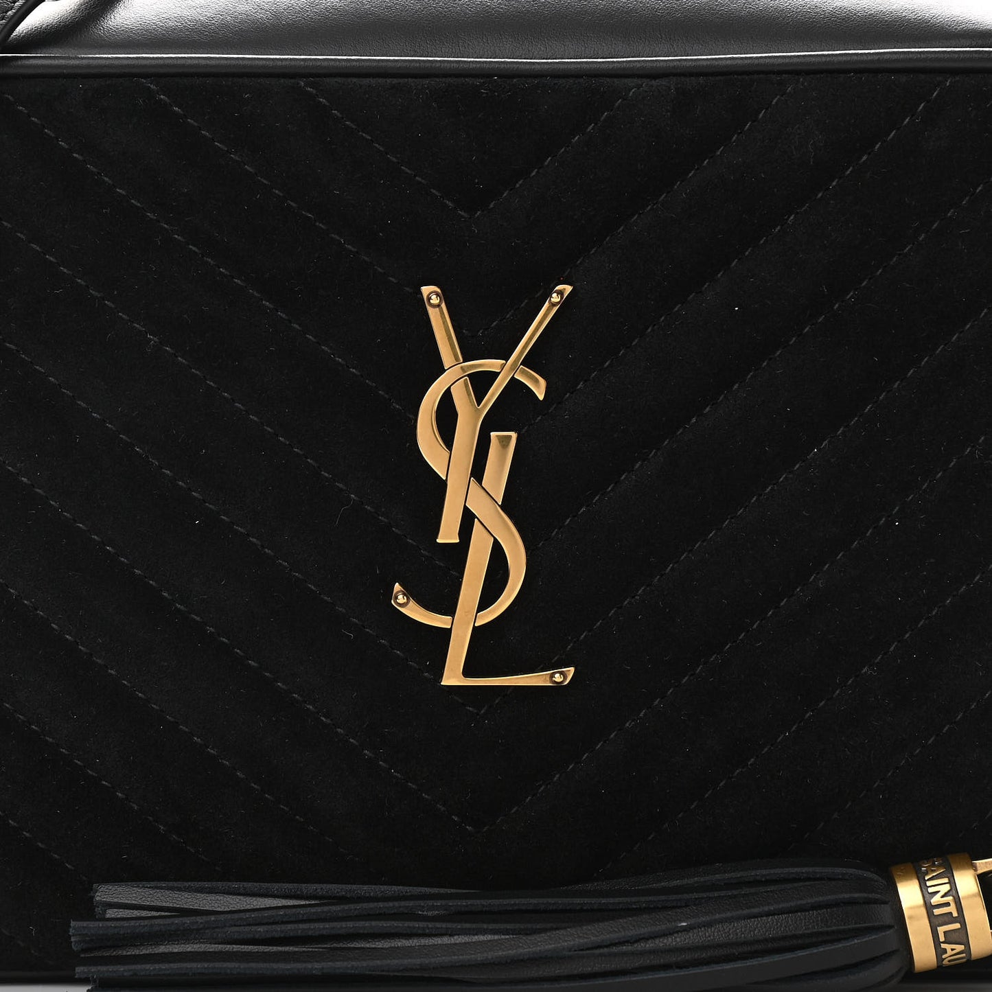Suede Calfskin Monogram Lou Camera Bag Black
