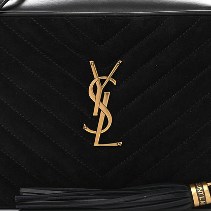 Saint Laurent Suede Calfskin Monogram Lou Camera Bag Black 8 of 10