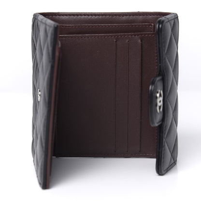 Chanel Lambskin Quilted Compact Flap Wallet Black 5 of 12