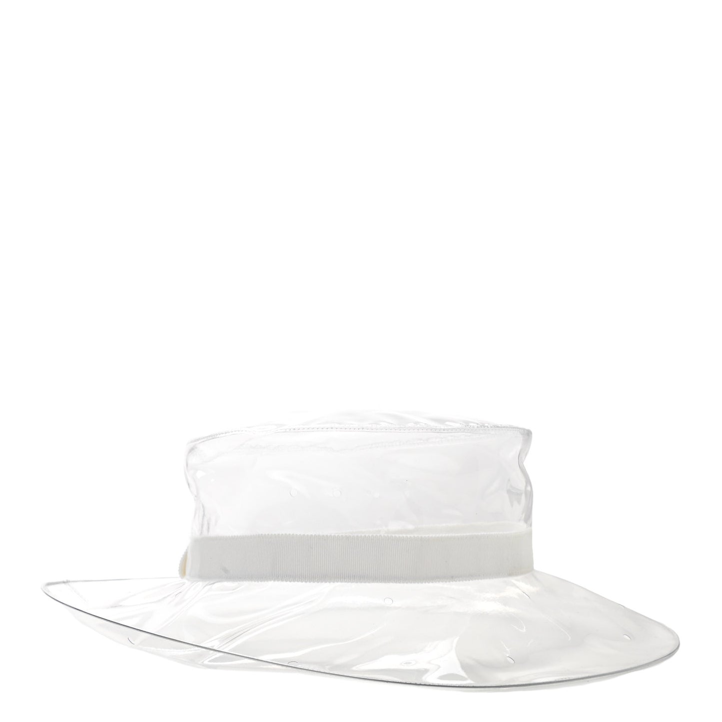 PVC Vinyl CC Cloche Hat S Transparent White