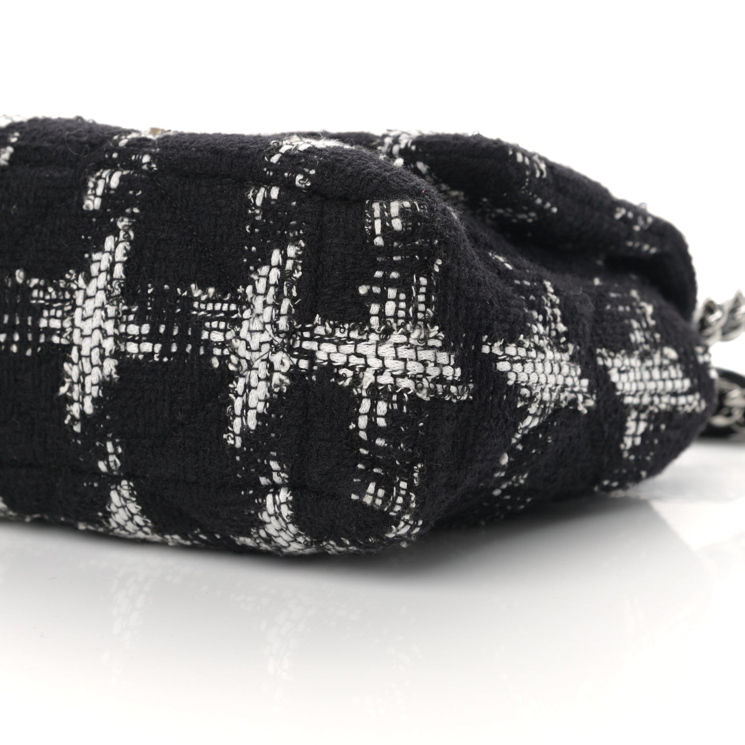 Chanel Tweed Quilted Large Chanel 19 Flap Black White 10 of 12