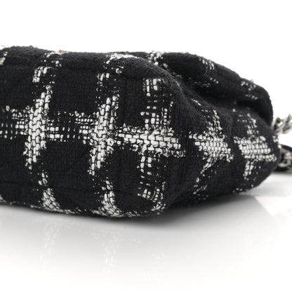 Chanel Tweed Quilted Large Chanel 19 Flap Black White 10 of 12