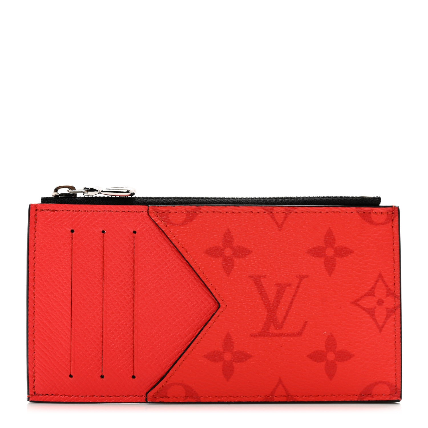 Louis Vuitton Taigarama Coin Card Holder Fire Red 1 of 7