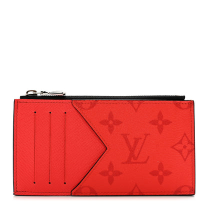 Louis Vuitton Taigarama Coin Card Holder Fire Red 1 of 7