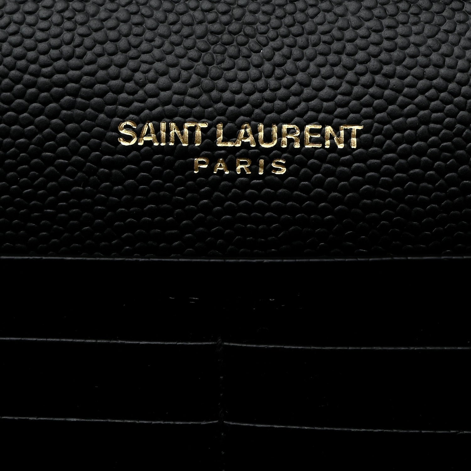 Saint Laurent Grain De Poudre Mixed Matelasse Triquilt Monogram Chain Wallet Black 6 of 10