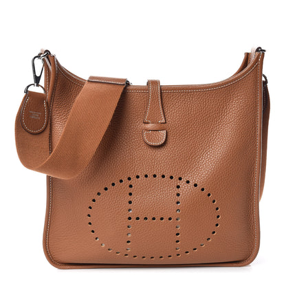 Hermes Taurillon Clemence Evelyne III PM Gold 1 of 9
