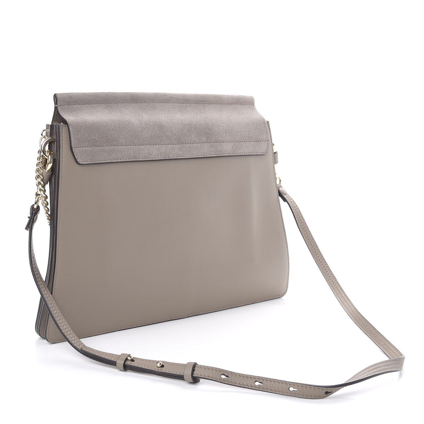 Calfskin Suede Medium Faye Shoulder Bag Motty Grey