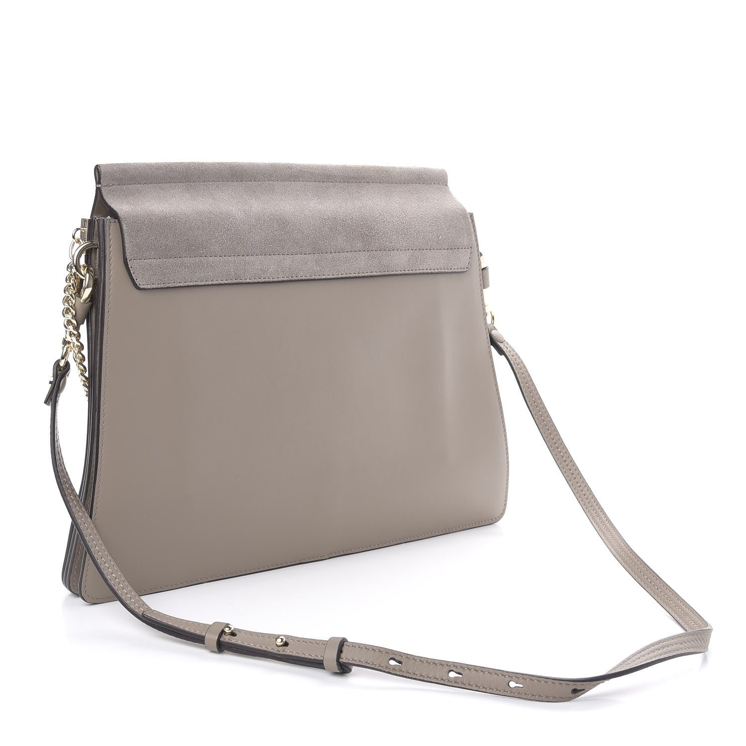 Chloe Calfskin Suede Medium Faye Shoulder Bag Motty Grey 3 of 9