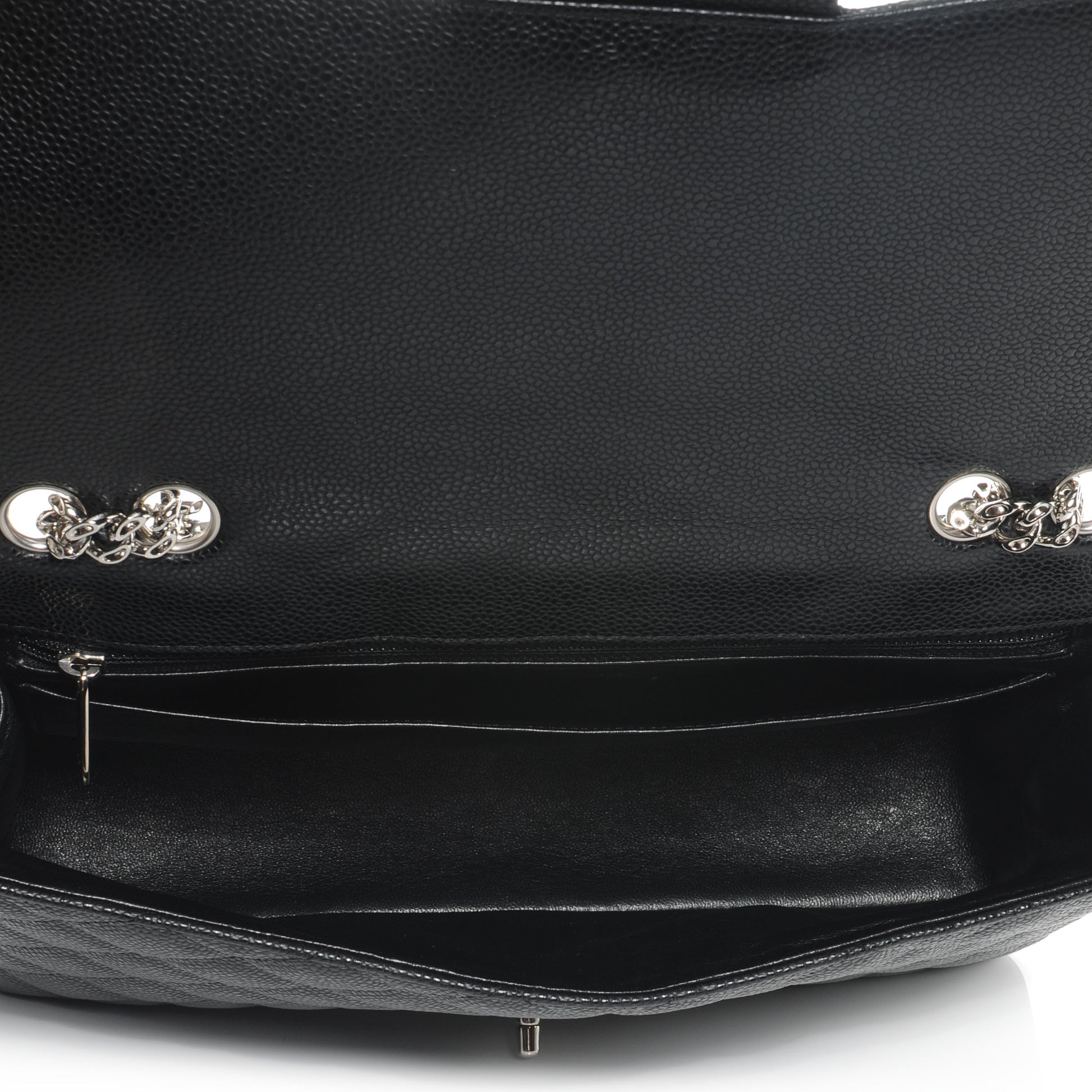Chanel Caviar Quilted Jumbo Single Flap Bijoux Chain Black 6 of 8