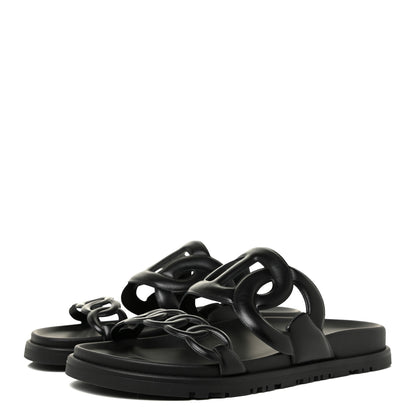 Hermes Nappa Extra Sandals 36 Black 3 of 8