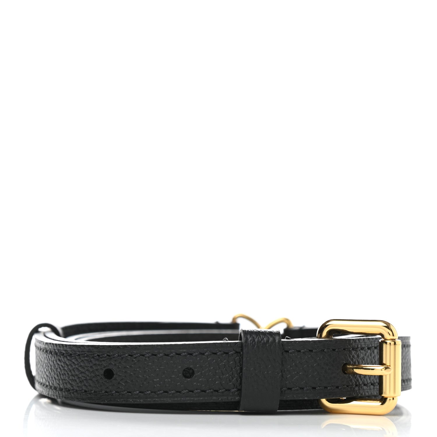 Louis Vuitton Calfskin 16mm Adjustable Shoulder Strap Black 2 of 4