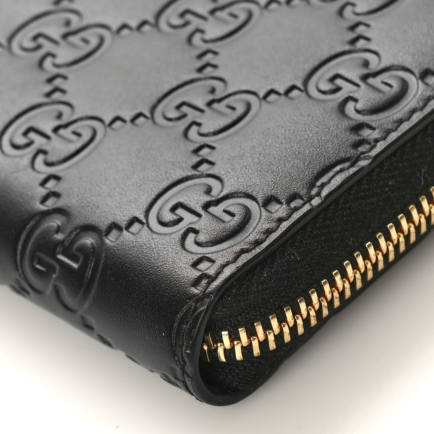 Guccissima Zip Around Card Case Black