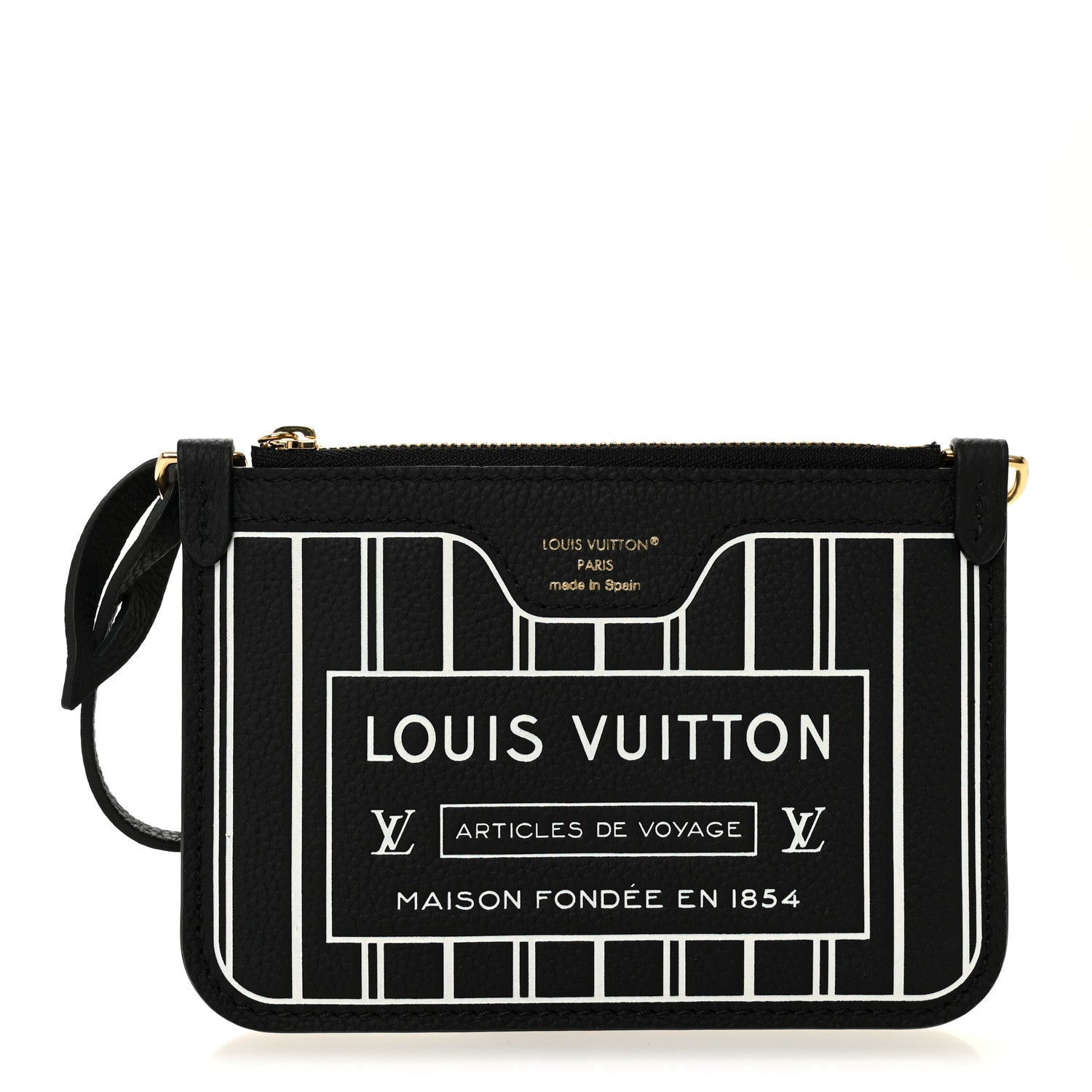 Louis Vuitton Calfskin Neverfull Inside Out MM Pochette Black 1 of 7