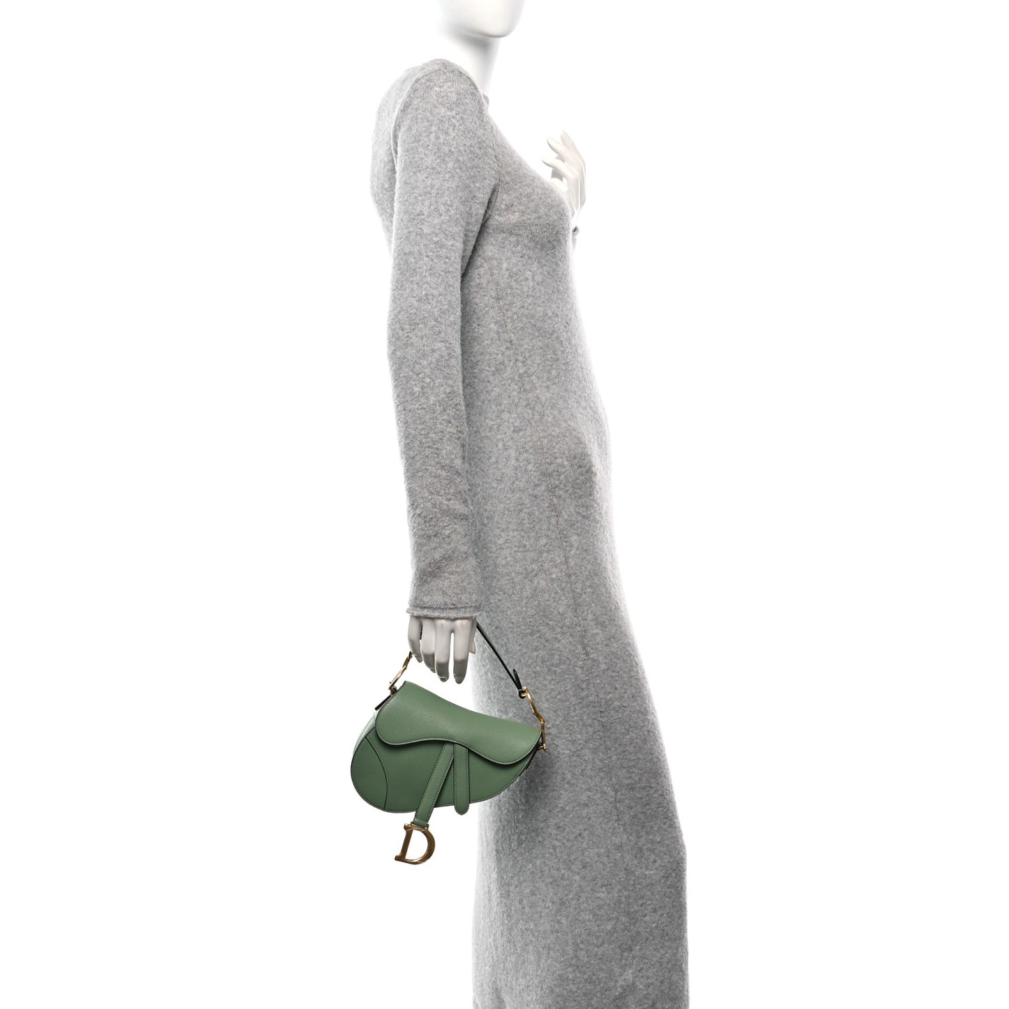 Goatskin Mini Saddle Bag Sage Green