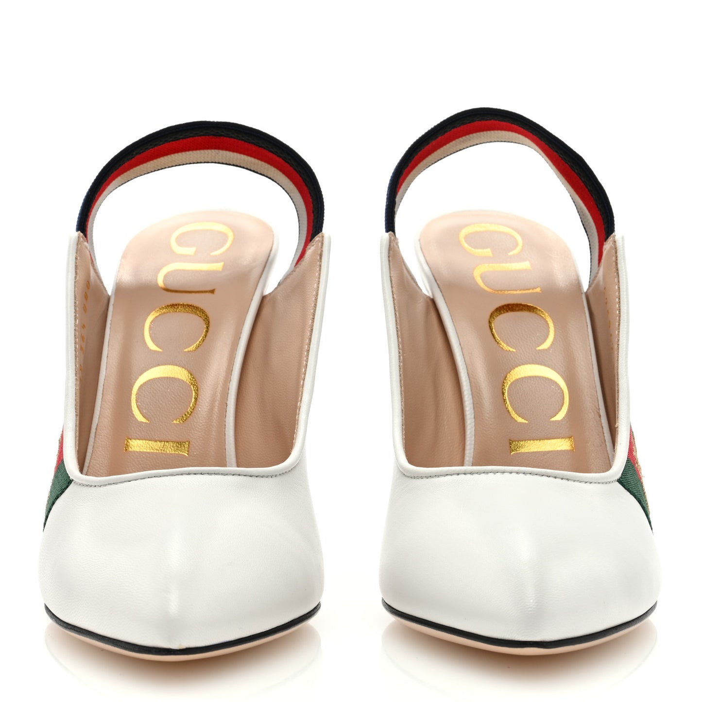 Malaga Kid Web Sylvie High Heel Slingback Pumps 36.5 White