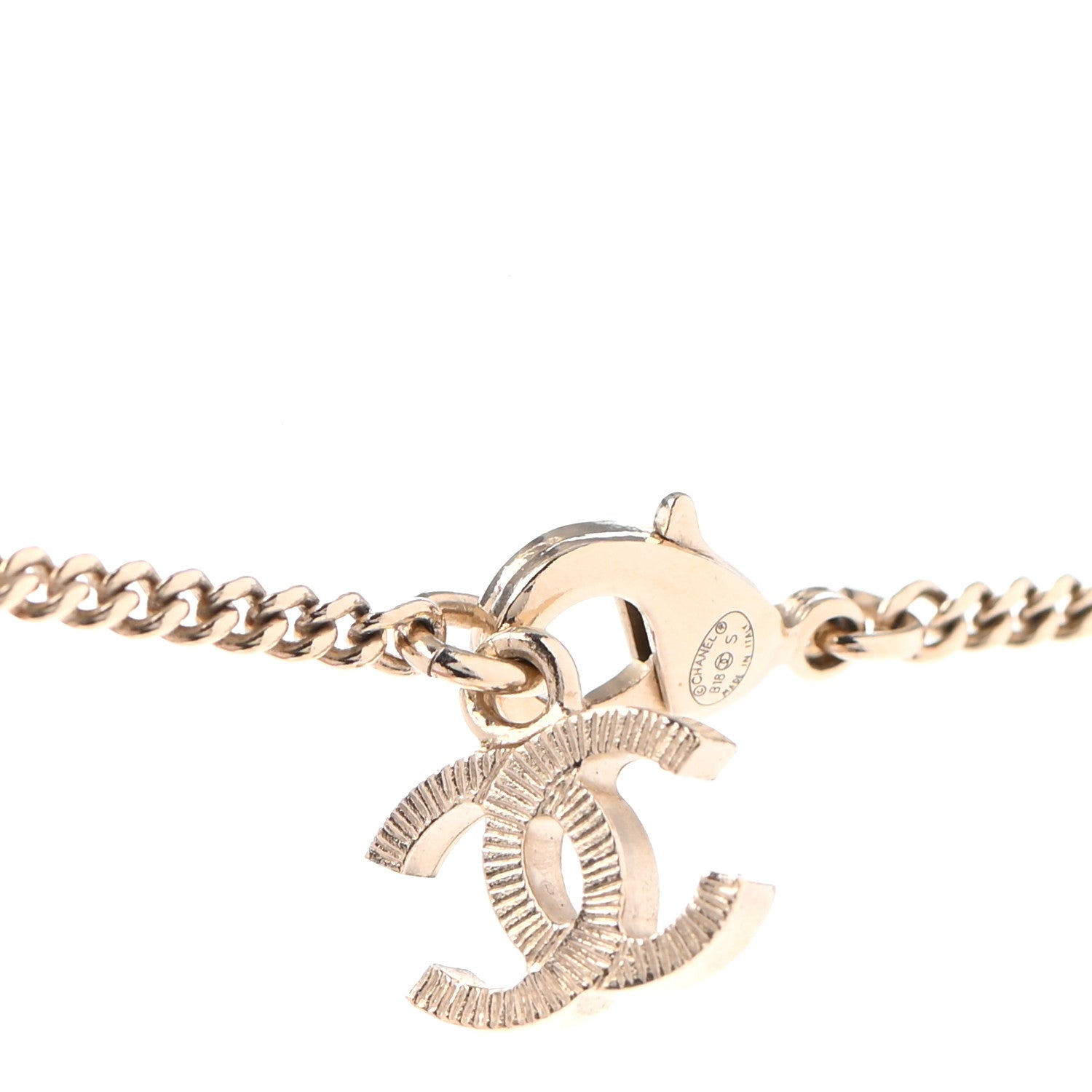 Chanel Chain Fringe CC Necklace Gold 4 of 5