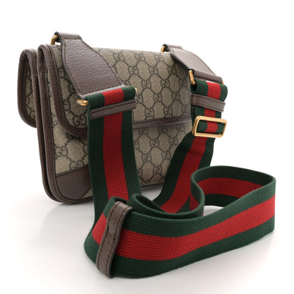 Gucci GG Supreme Monogram Web Small Neo Vintage Double Flap Messenger Bag Beige New Acero 3 of 10