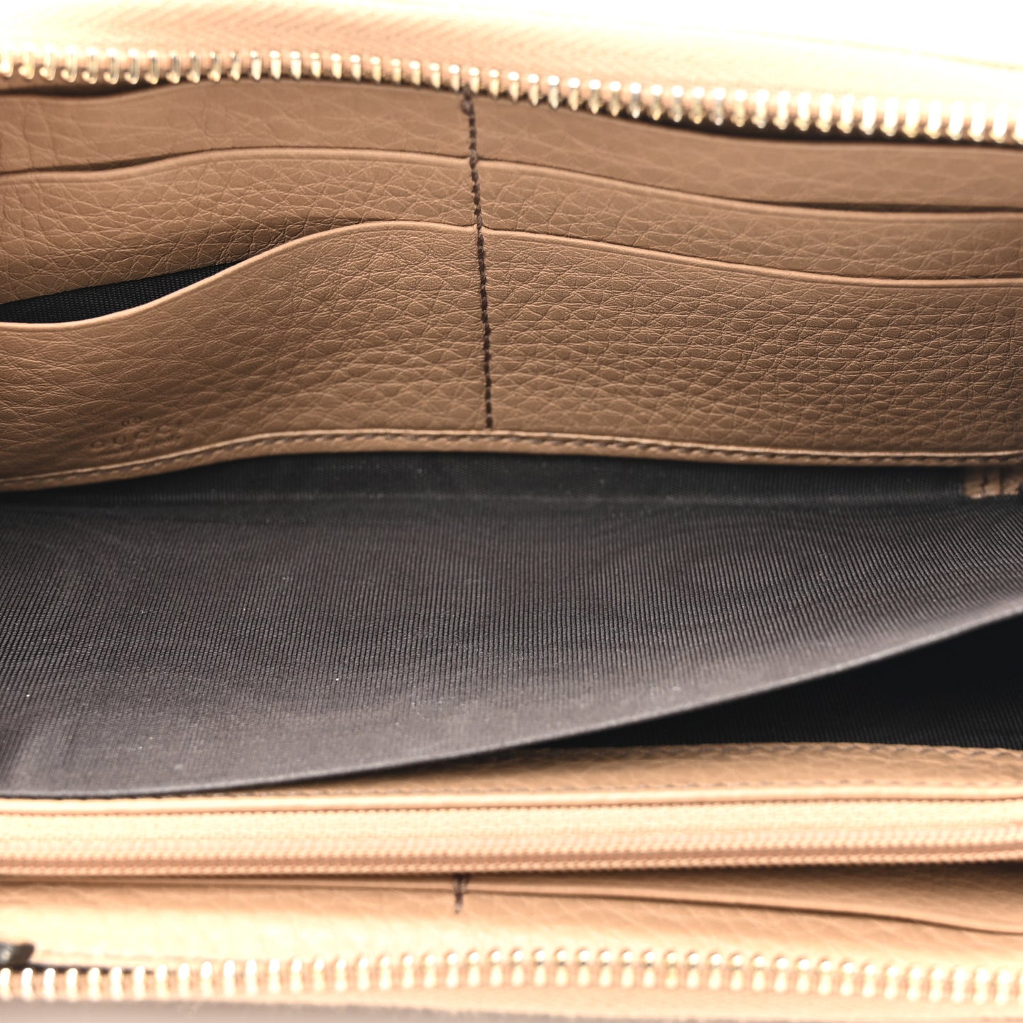 Pebbled Calfskin Soho Zip Around Wallet Camelia