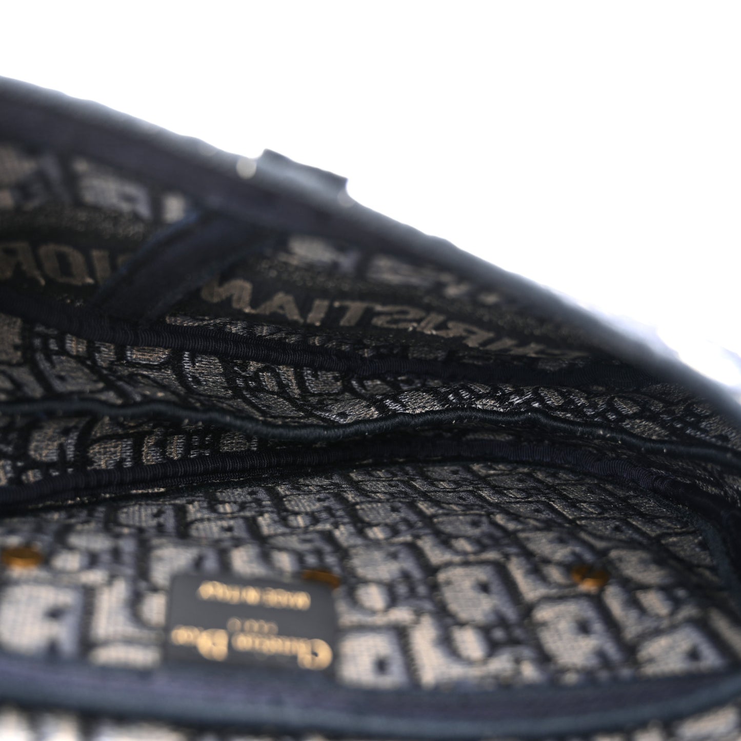 Oblique Embroidered Saddle Bag Blue