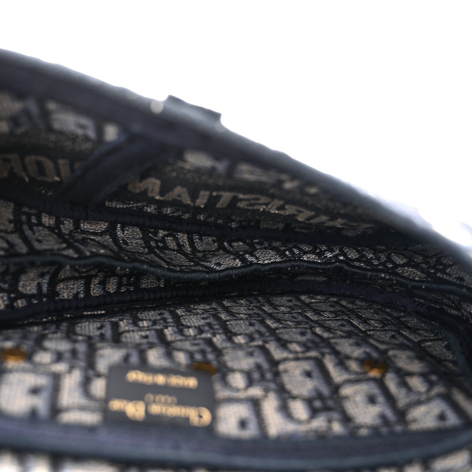 Christian Dior Oblique Embroidered Saddle Bag Blue 5 of 10